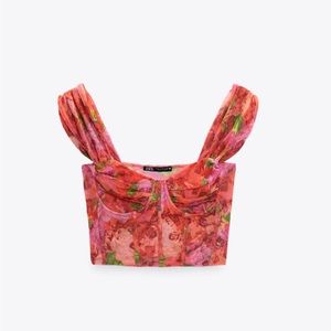 Zara Tulle Corset Top NWT